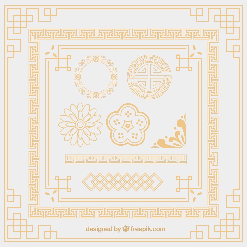 Oriental ornament elements