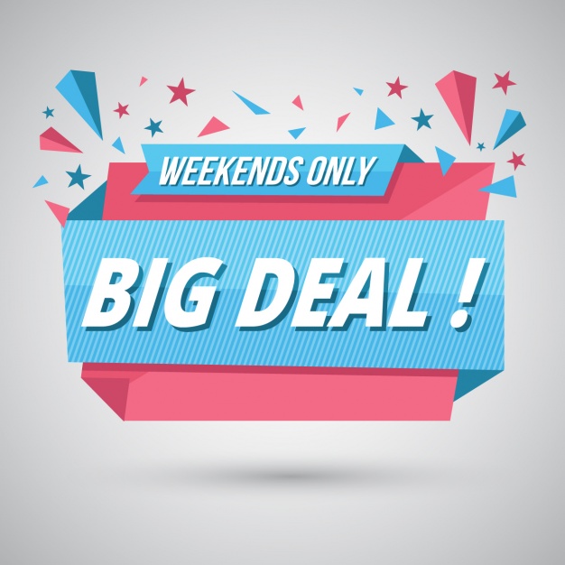 Origami banner for sales discounts