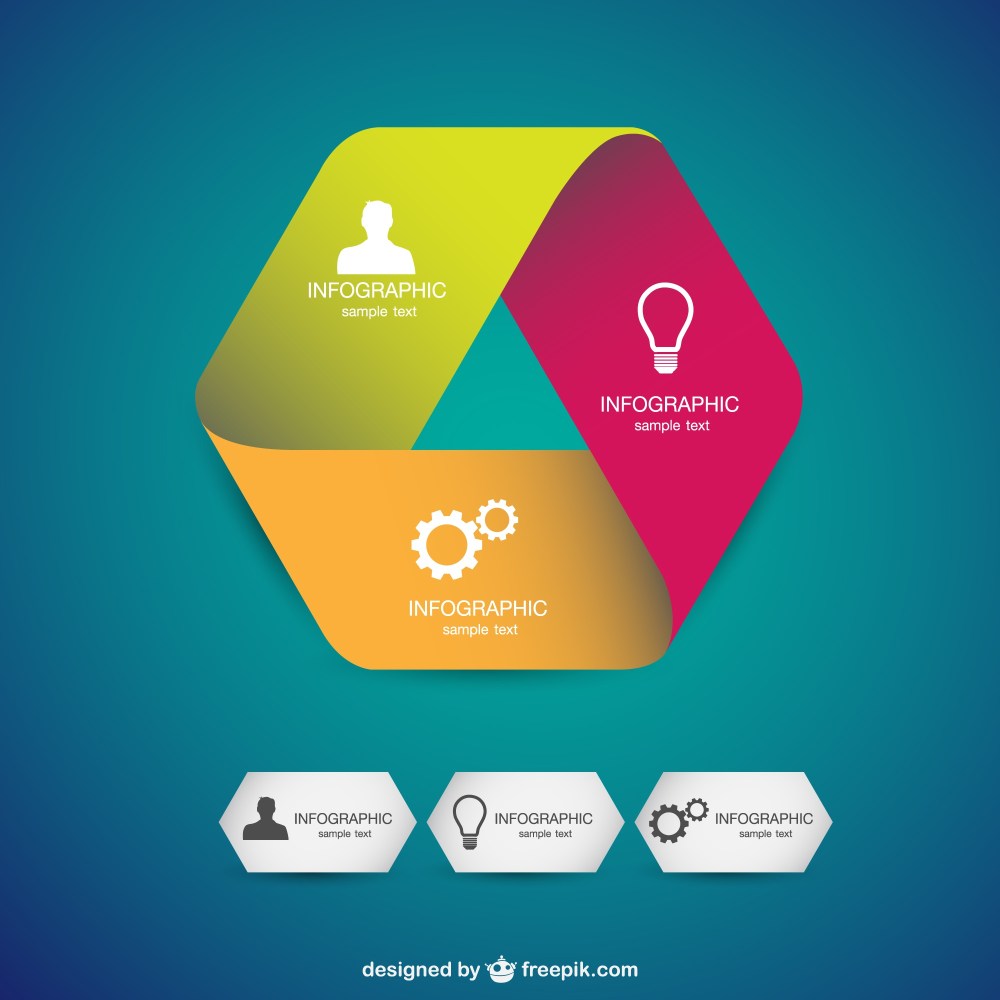 Origami label infographic