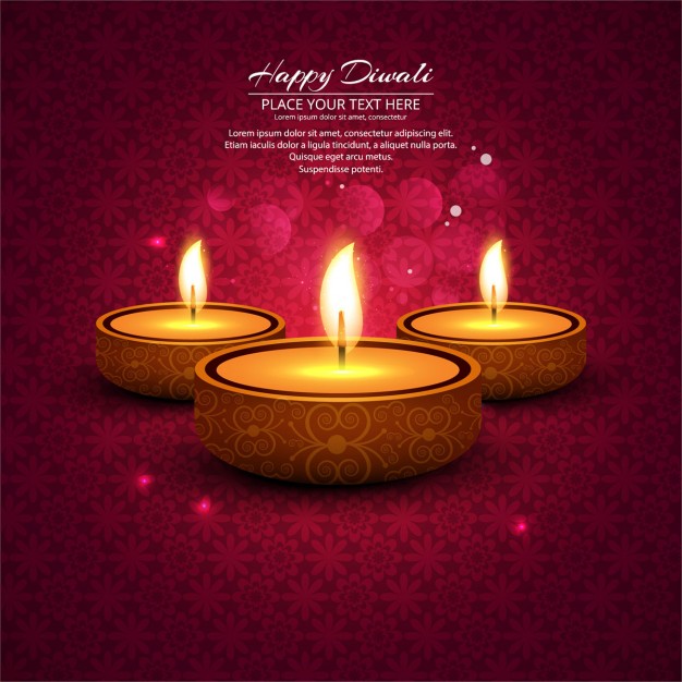 Ornamental bokeh background with candles diwali