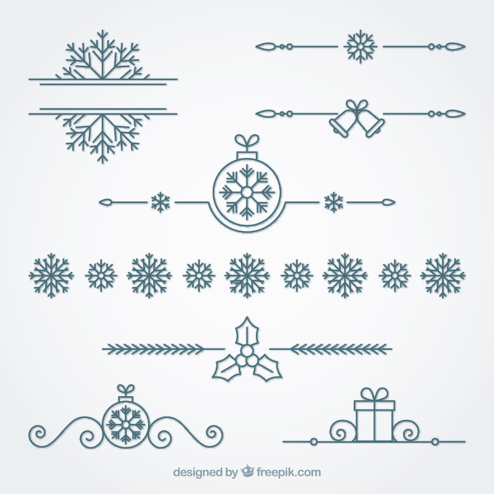 Ornamental christmas border set