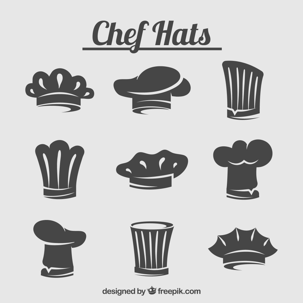 Pack of chef hat silhouettes