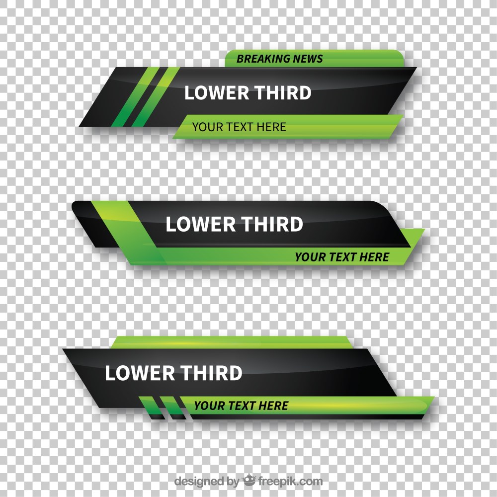 Pack of green abstract lower thirds