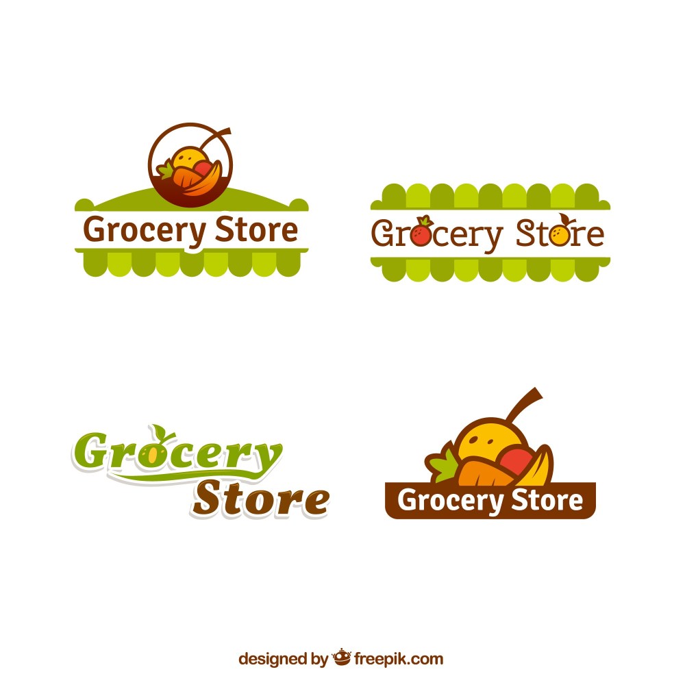 Pack of grocery store logos