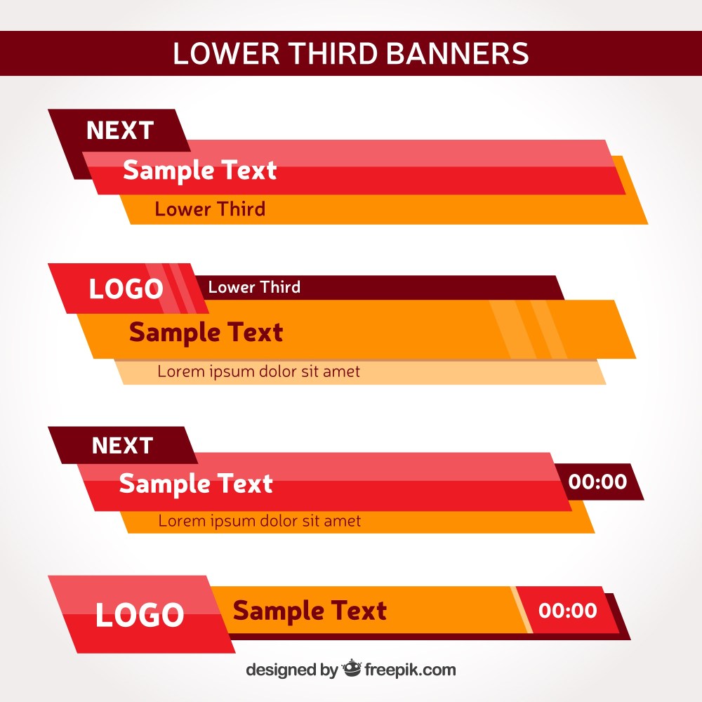 Pack of modern lower third banners