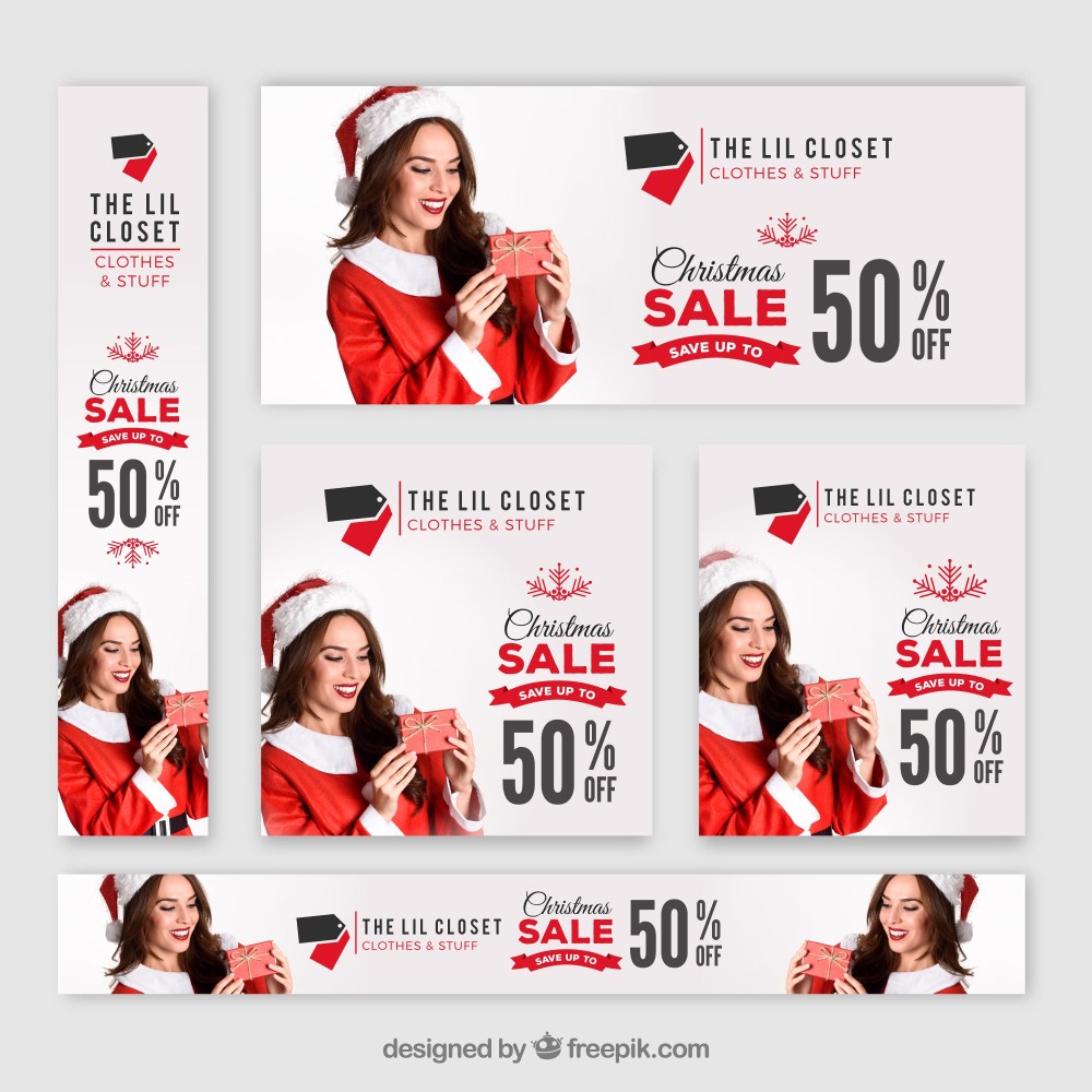 Pack of sale banners for christmas