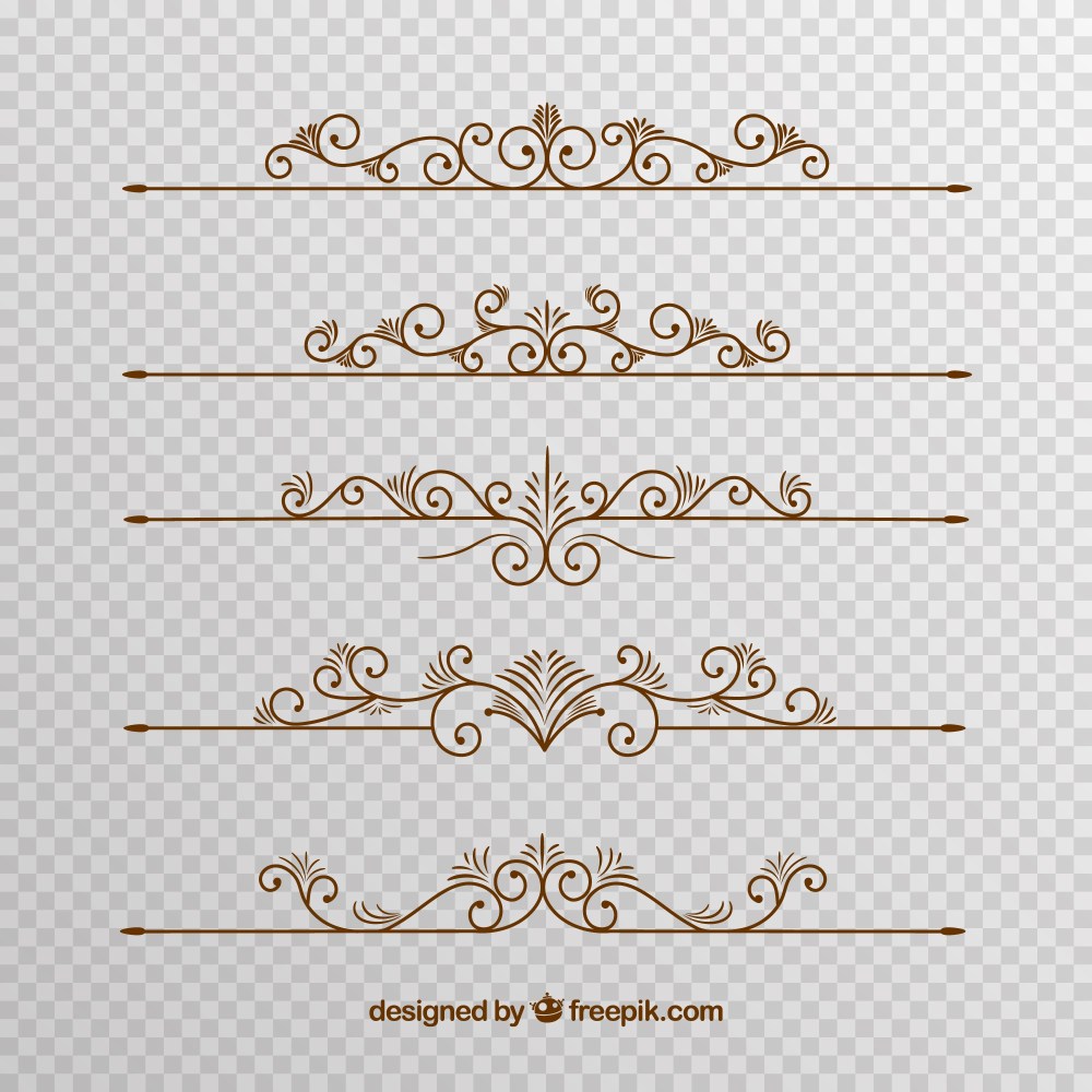 Page dividers collection without background