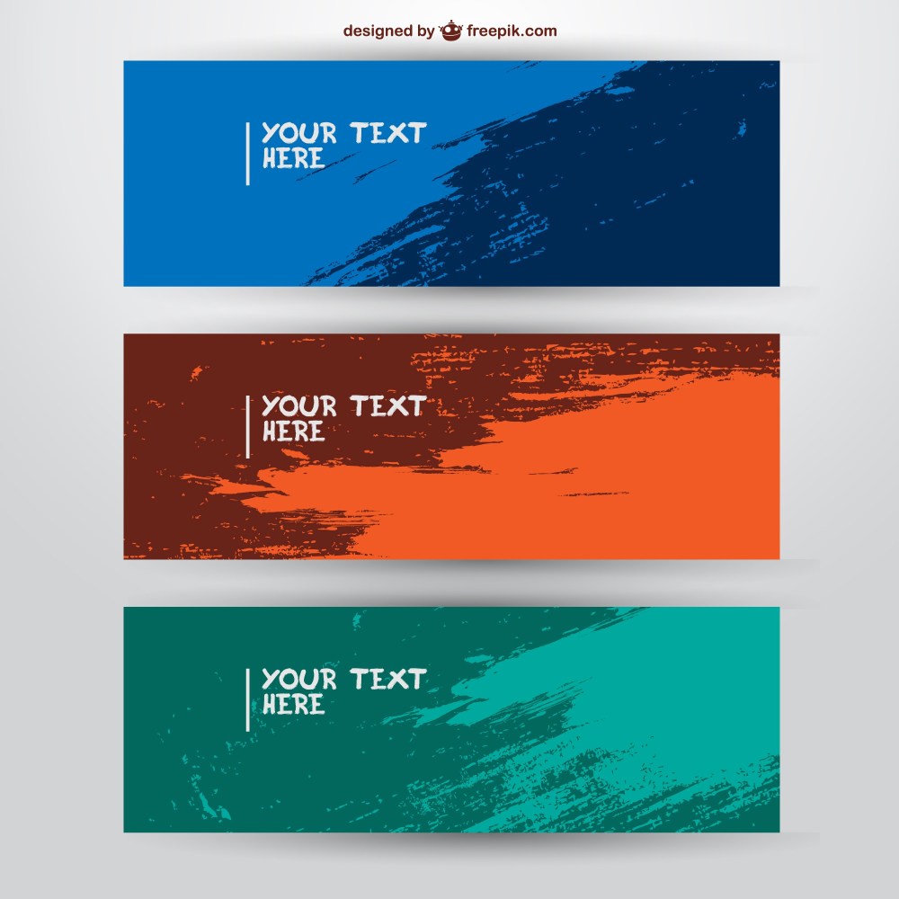Paint brush banner vectors