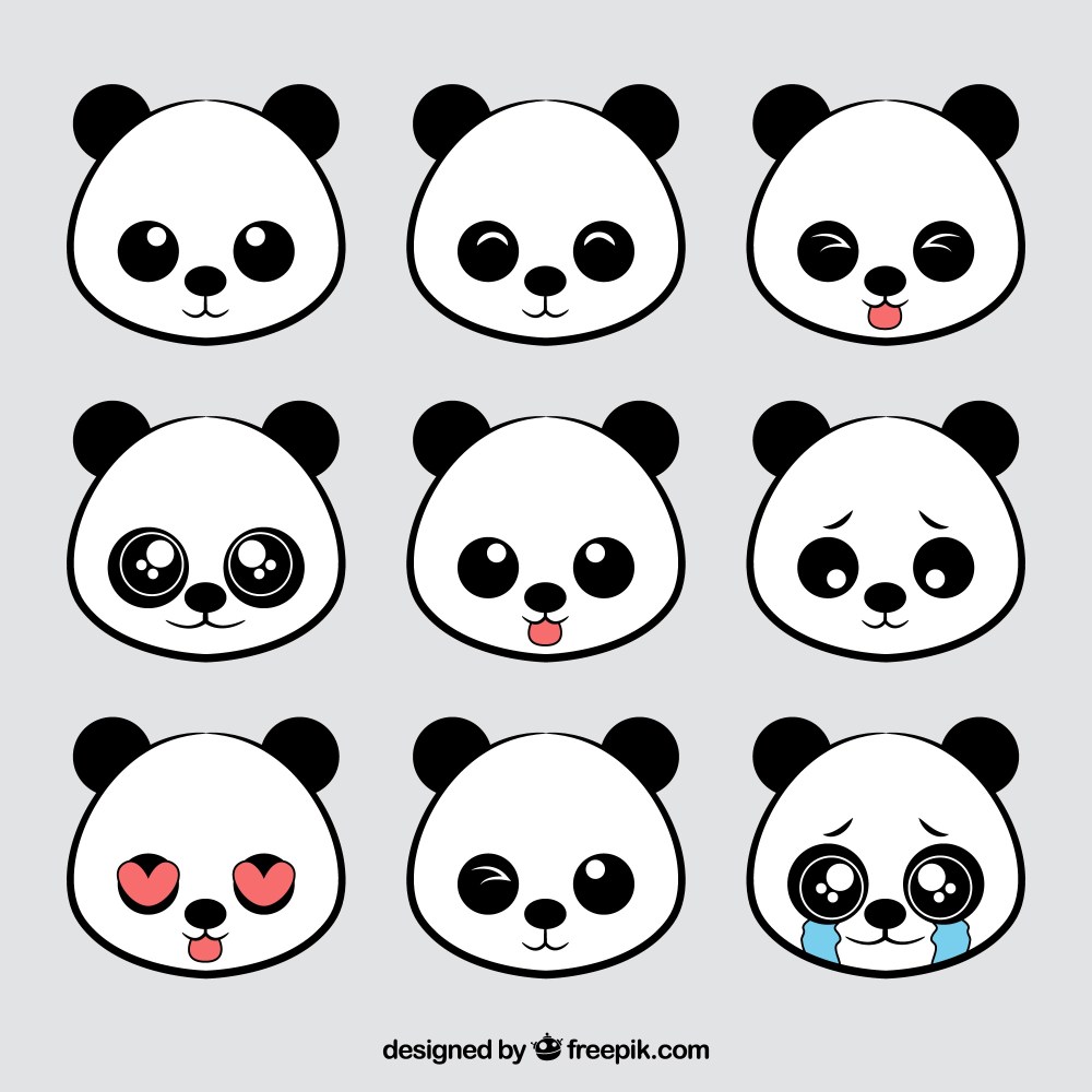 Panda bear avatar collection
