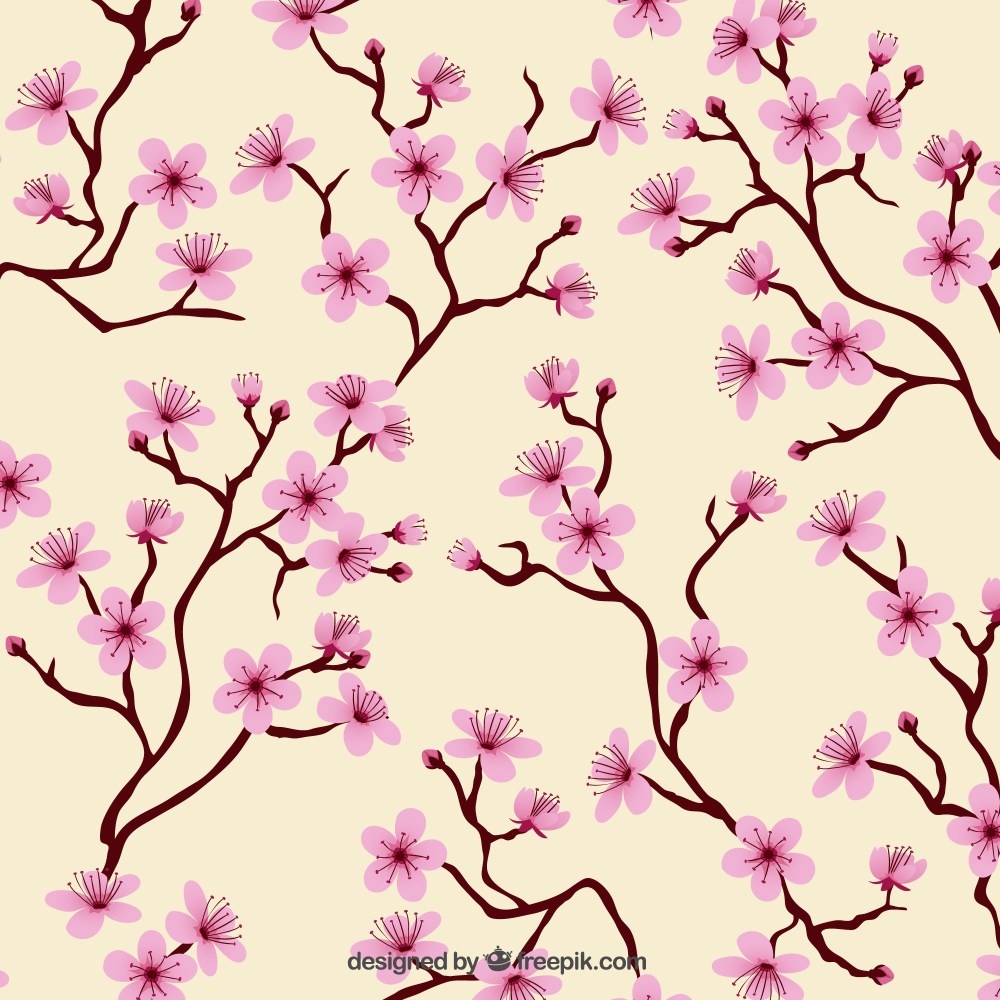 Pattern with cherry blossoms