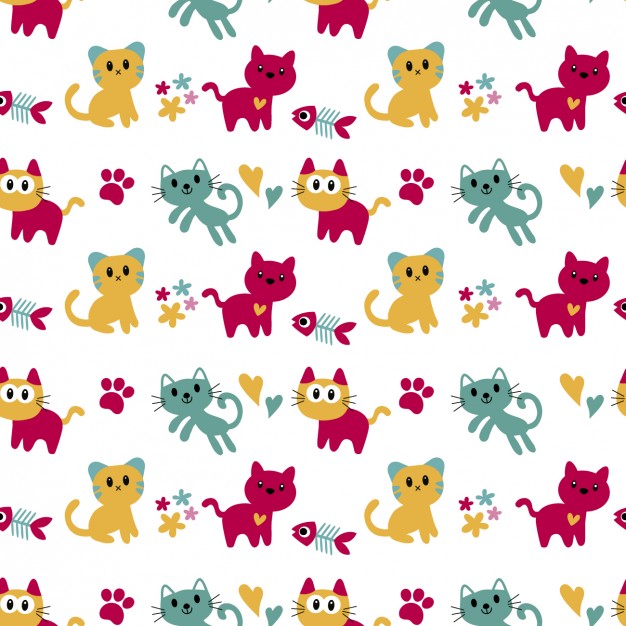 Pattern with cute cats