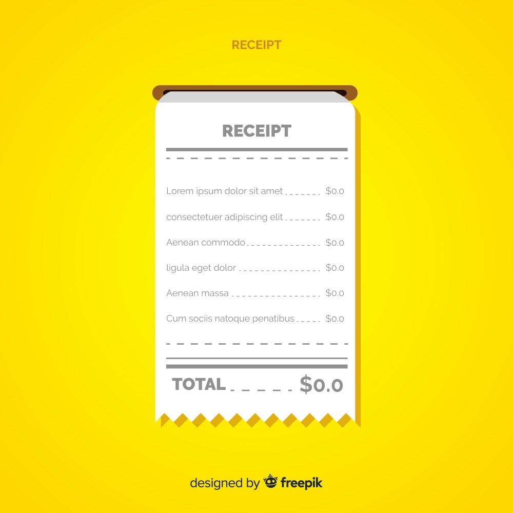 Payment receipt template with flat design