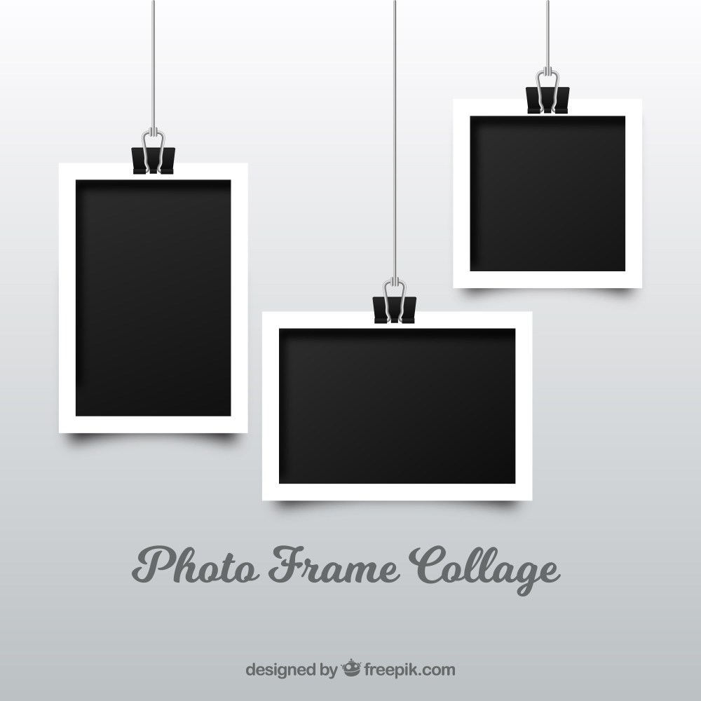 Photo frame collage in realistic style