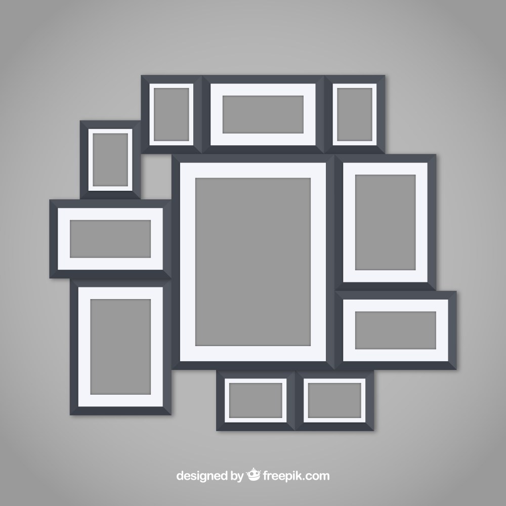 Photo frame collage with flat design