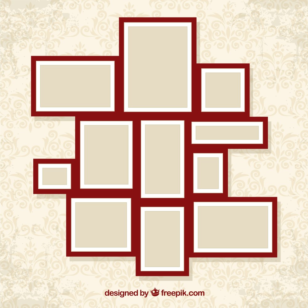 Photo frames in collage style