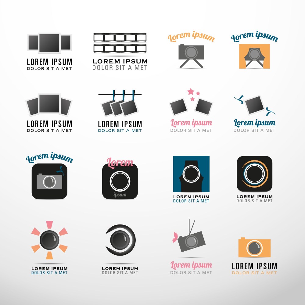 Photography symbols logo collection