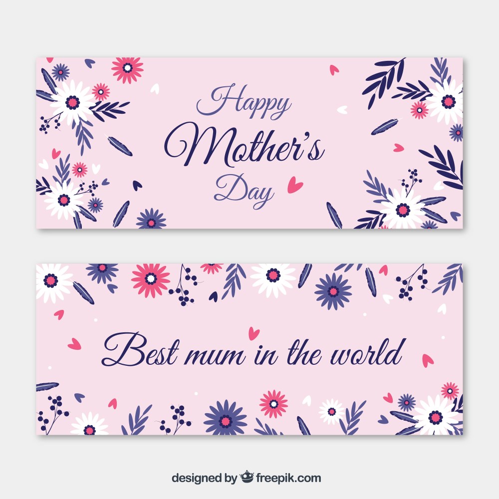 Pink Happy Mother's Day banners