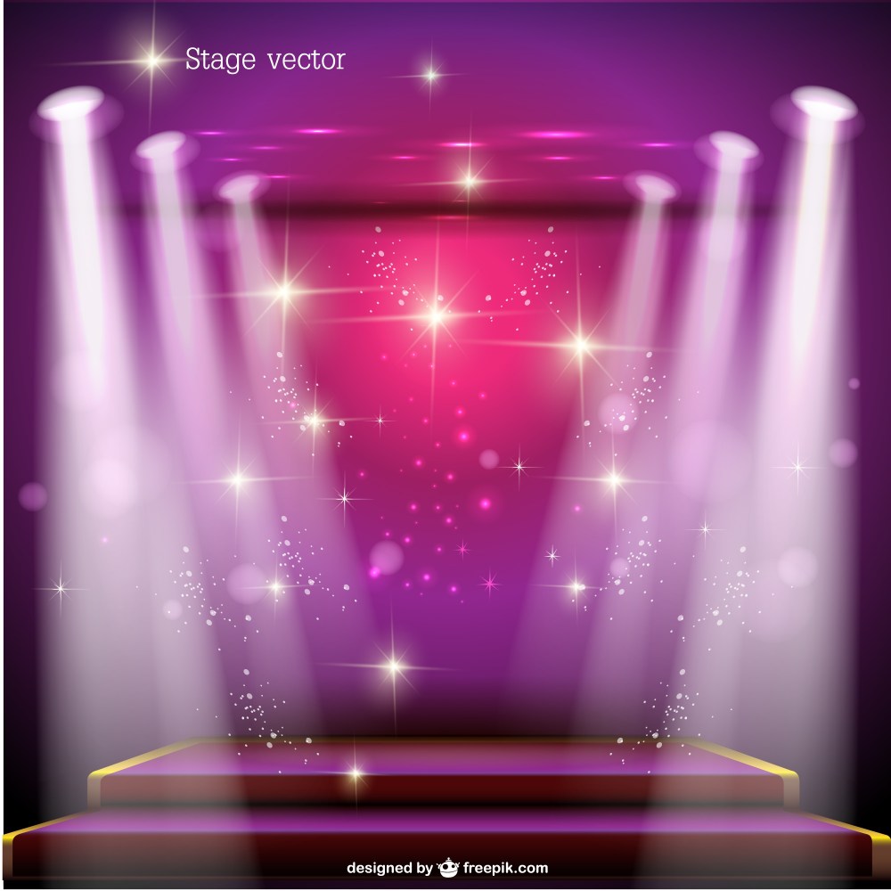 Pink spotlight stage