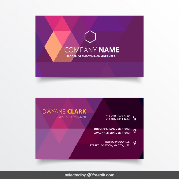 Polygonal business card template