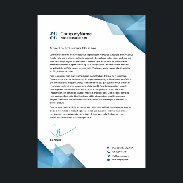 Polygonal shapes letterhead design