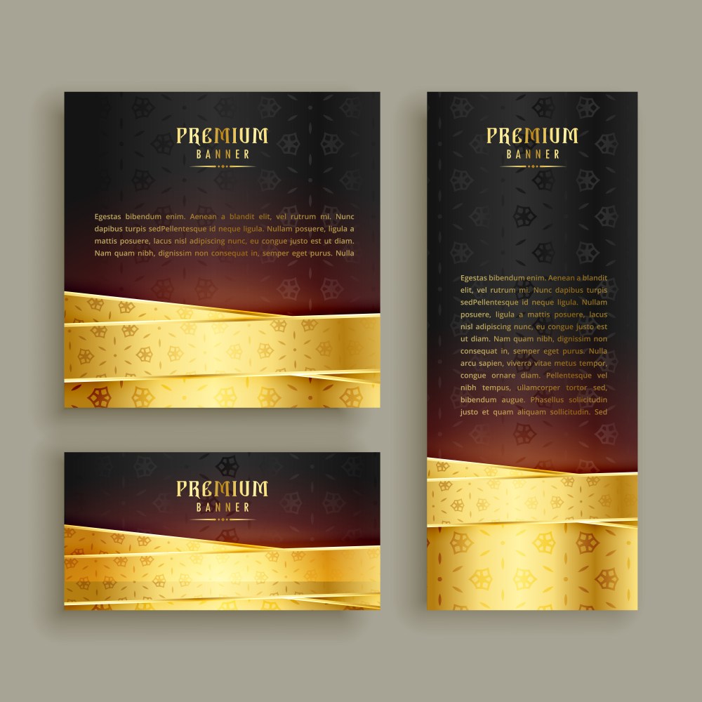 premium golden banner design set