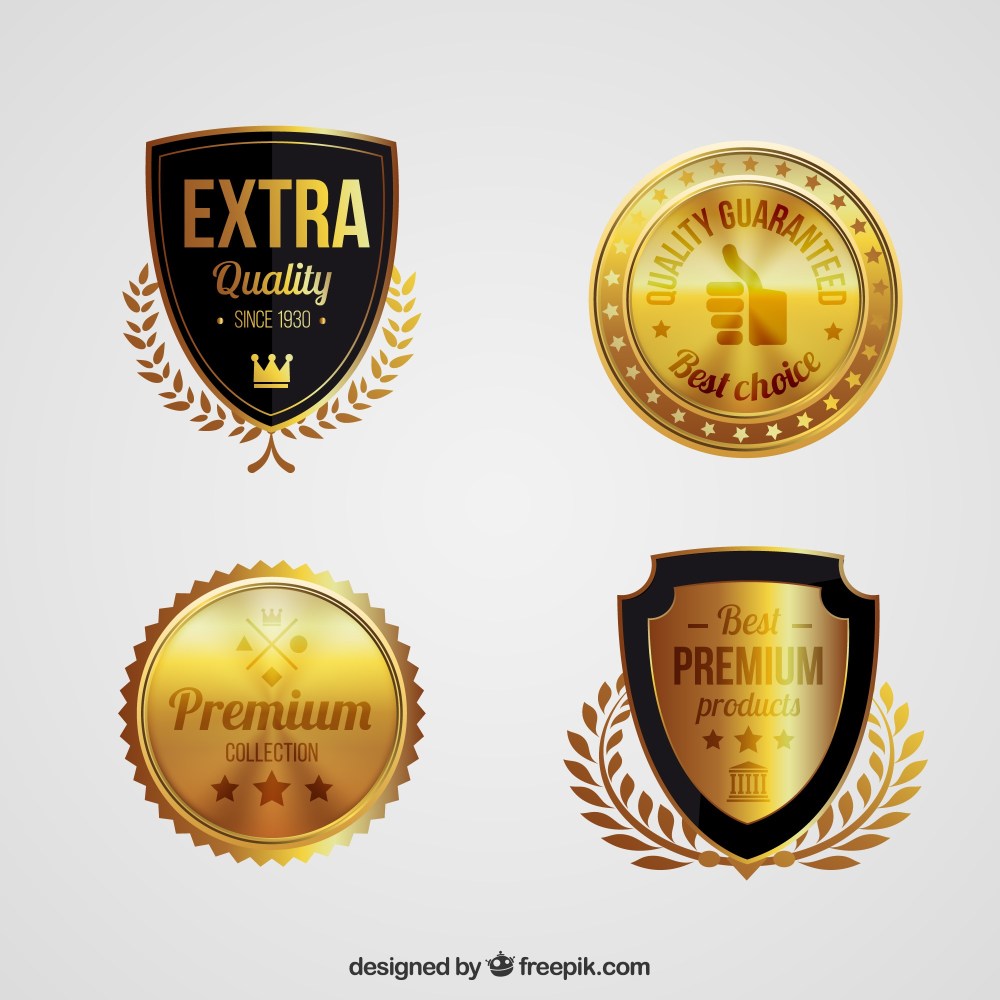 Premium golden shield set
