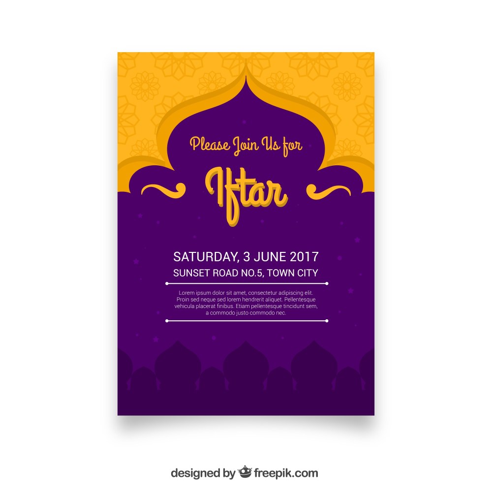 Purple and yellow iftar
