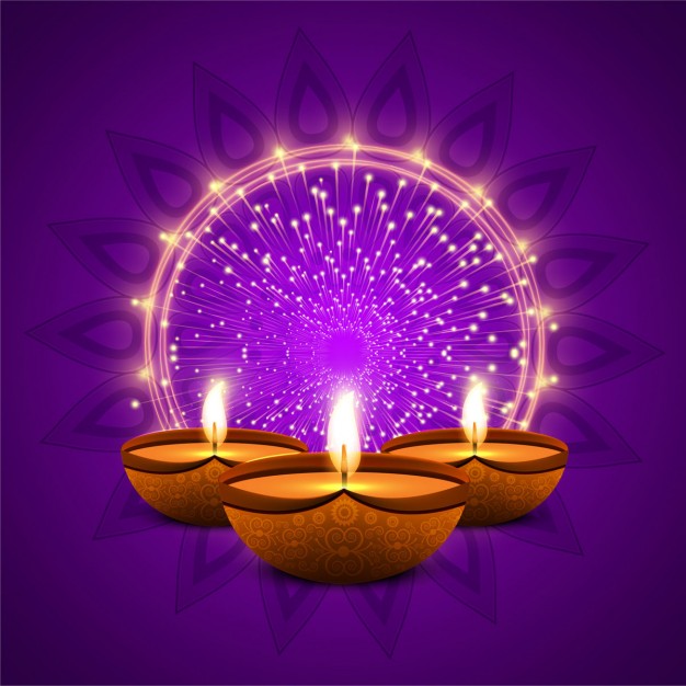 Purple background with lights for diwali