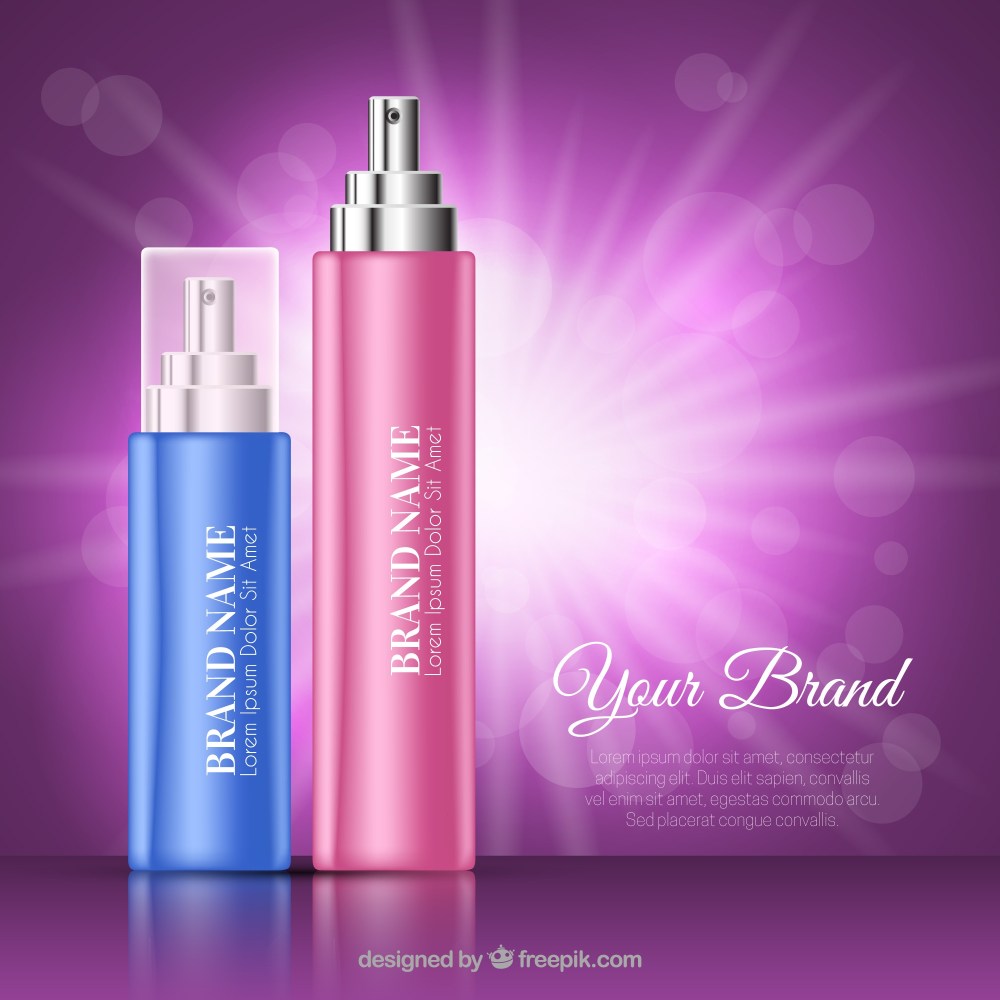 Purple cosmetics background