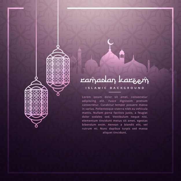 Ramadan background with hanging lamps