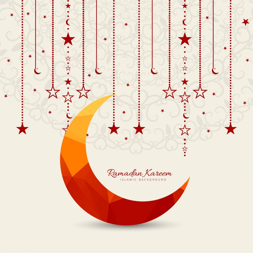 Ramadan kareem illustration with moon and stars