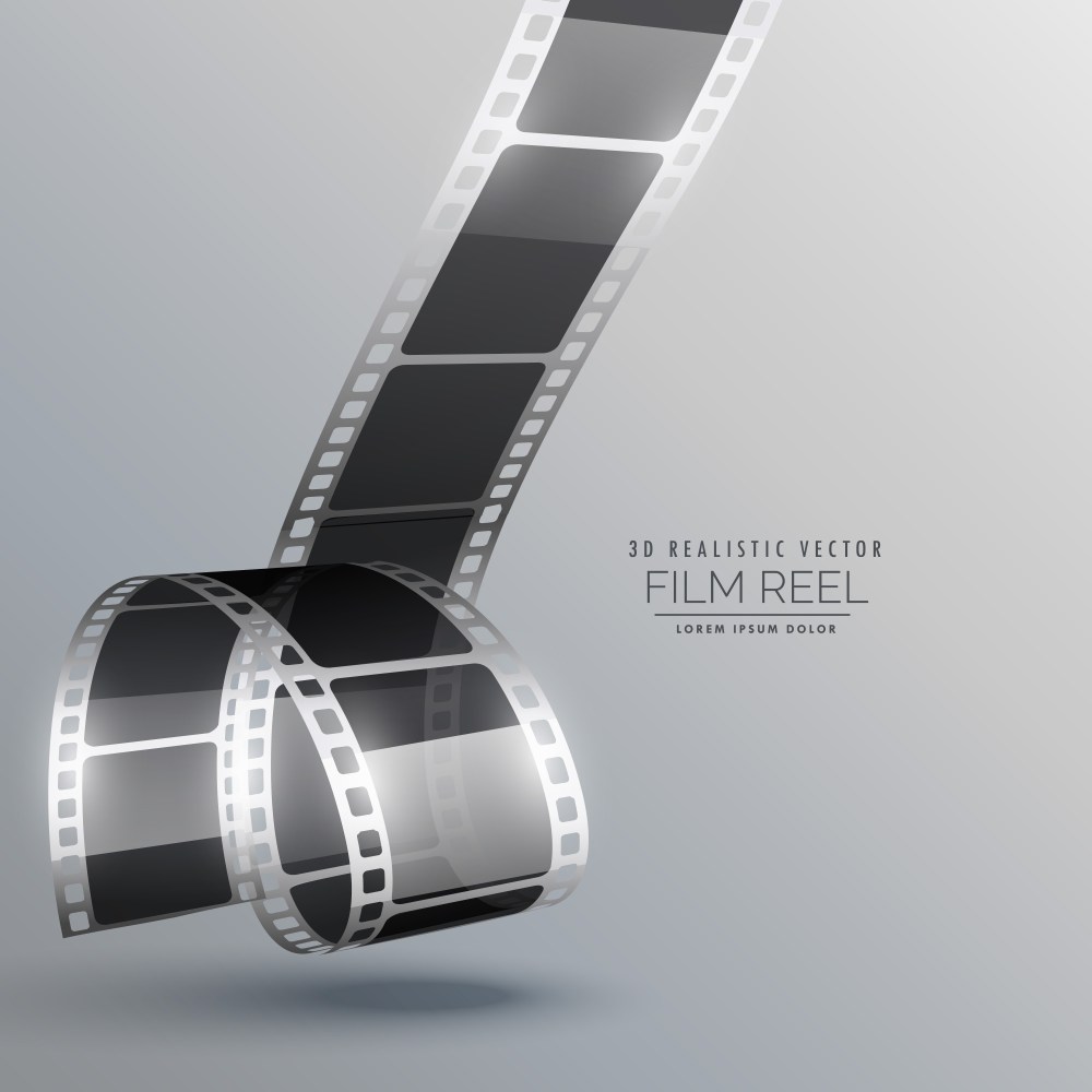 Realistic 3d film strip