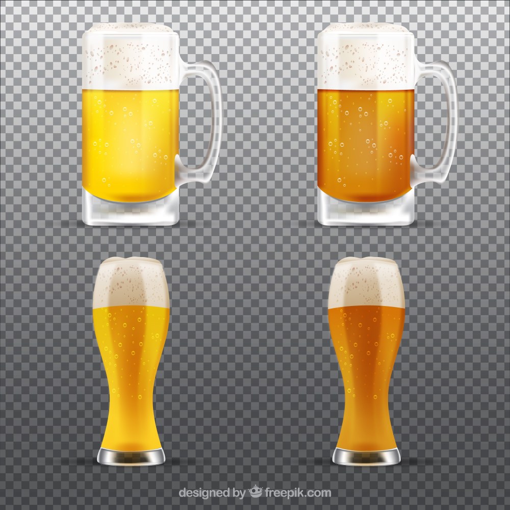Realistic beer glass & mug collection 