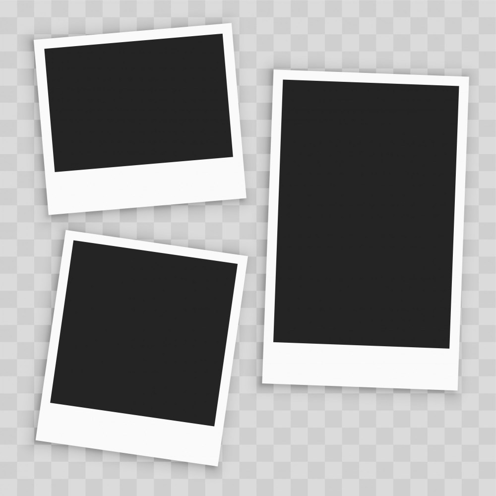 realistic empty paper photo frame