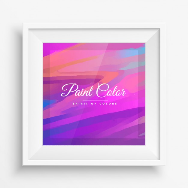 realistic frame with pink paint strokes