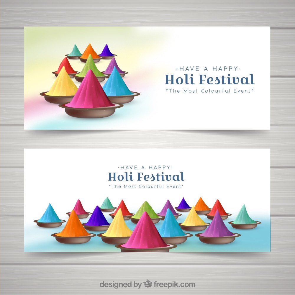 Realistic holi festival banners