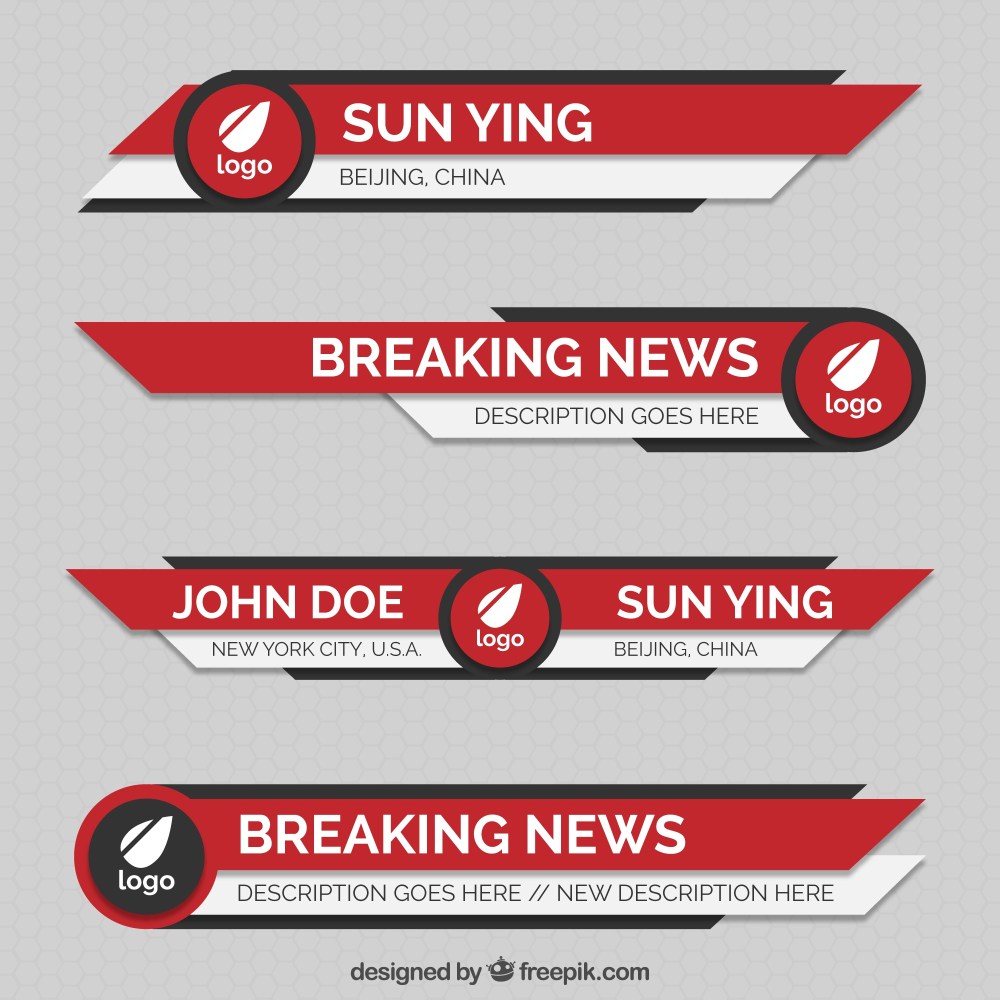 Red abstract lower thirds pack 