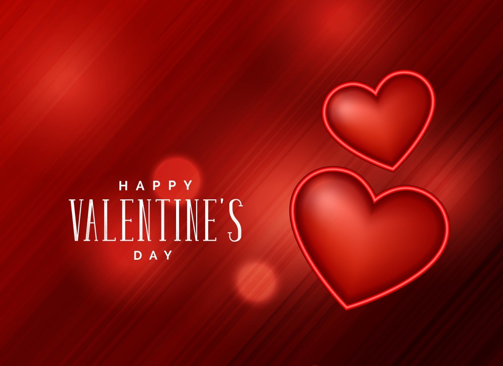 Red background with 3d heart design