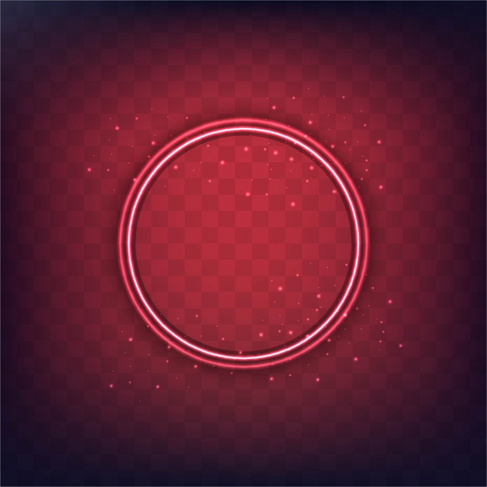 Red background with a neon circle