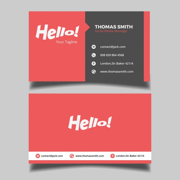 Red business card
