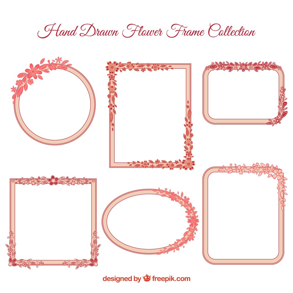 Red floral frames  