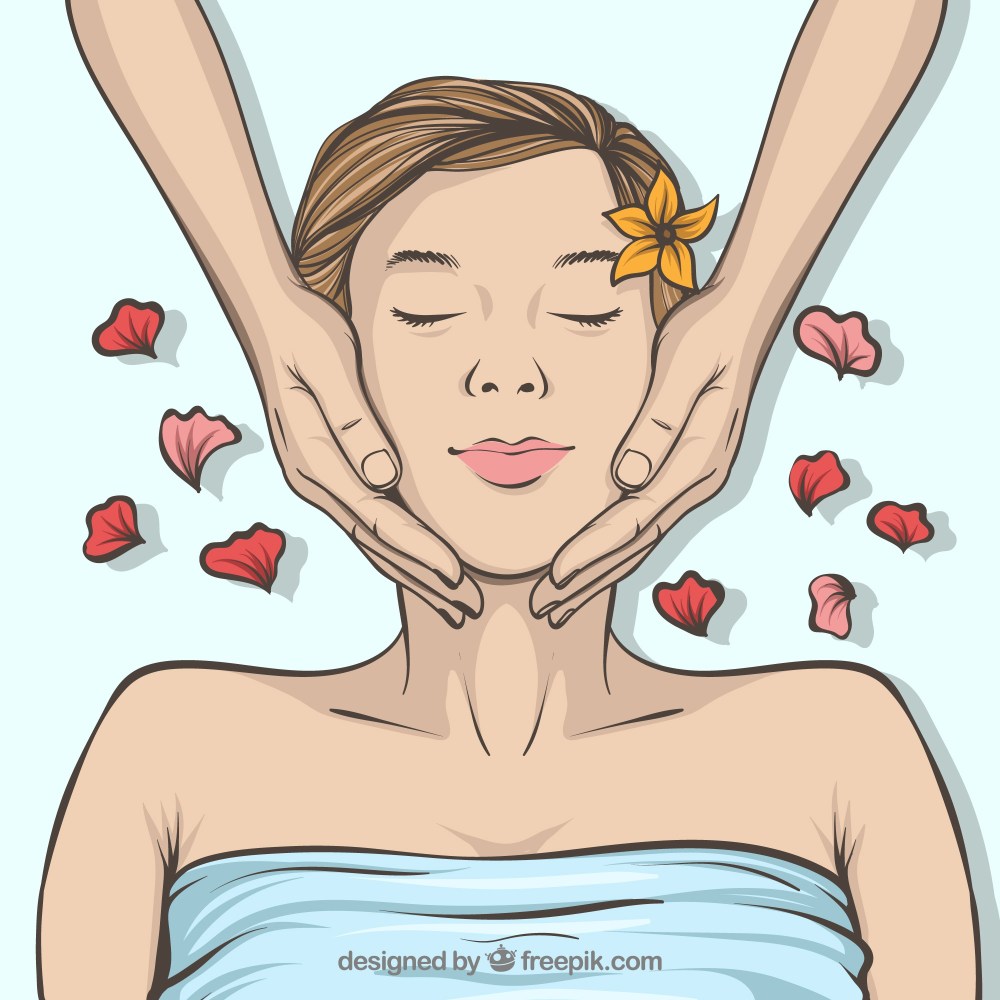 Relaxed woman in a spa