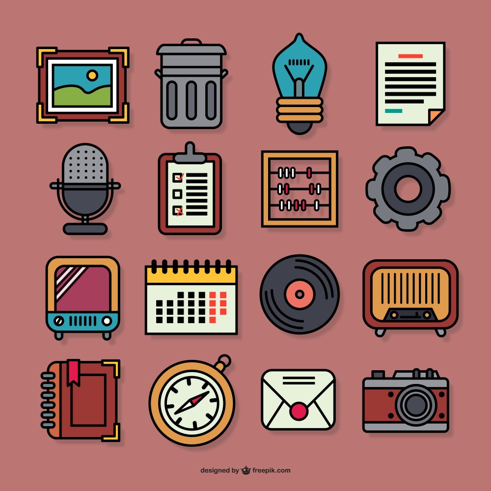 Retro graphic icons