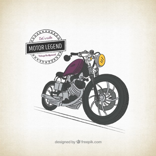Retro hand drawn bike background 