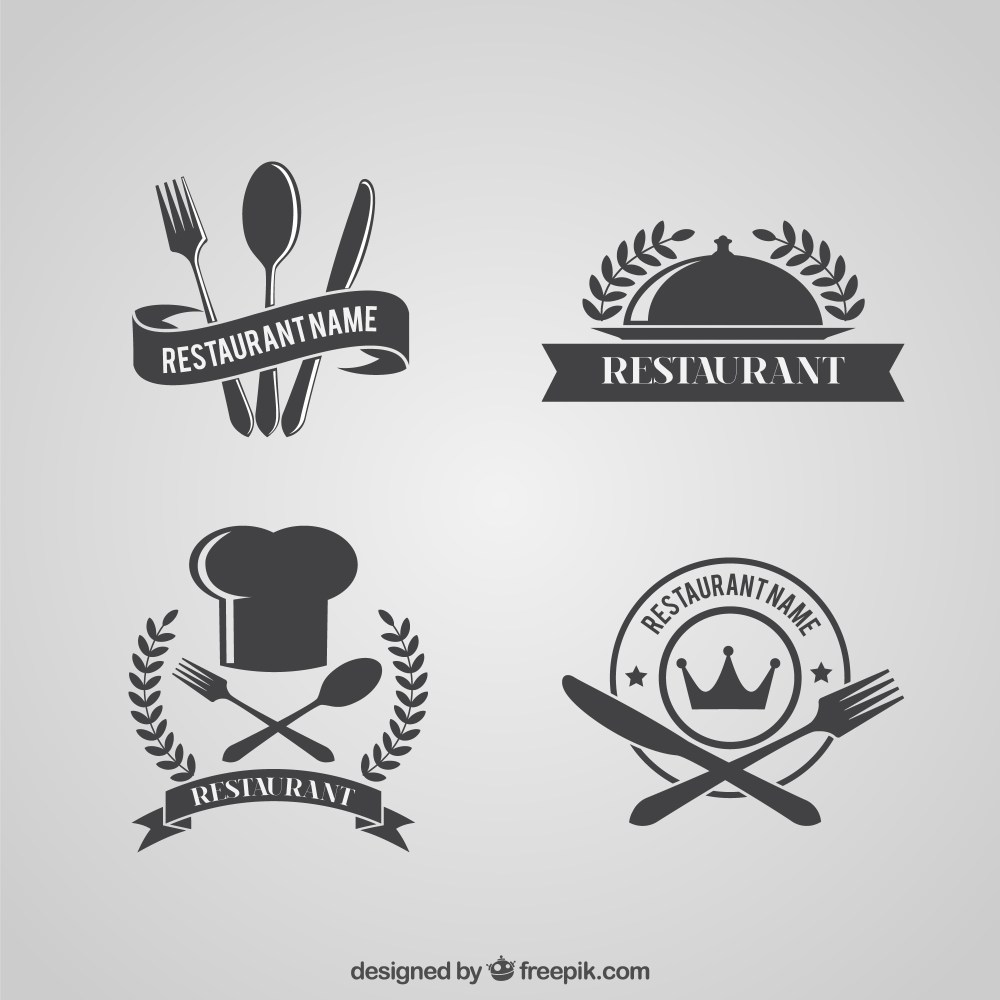 Retro restaurant logos pack