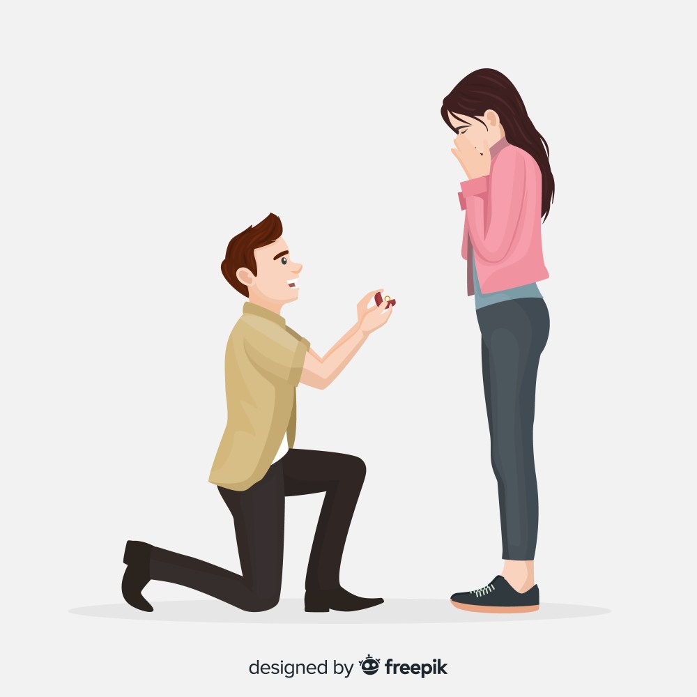 Romantic marriage proposal concept