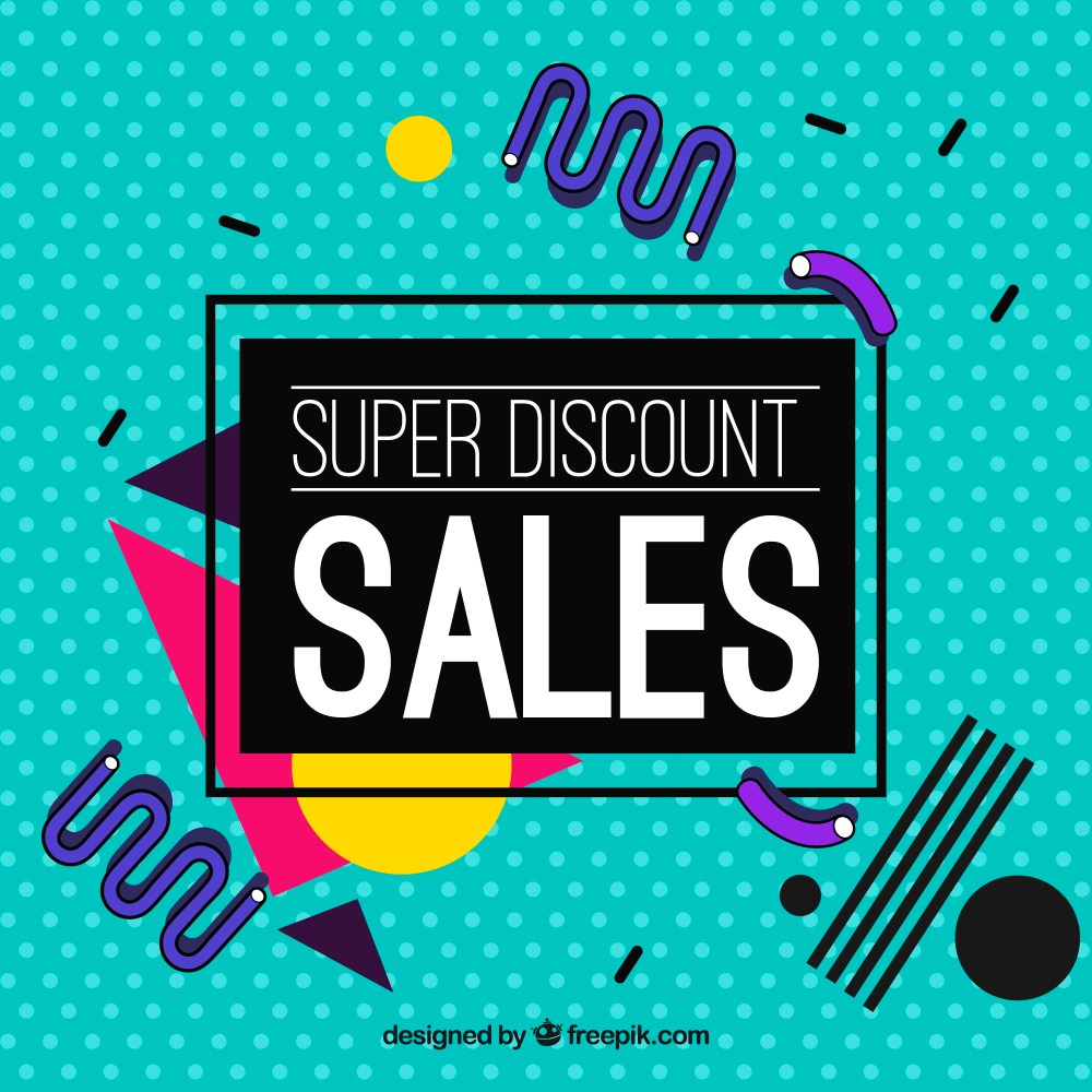Sales design with memphis style