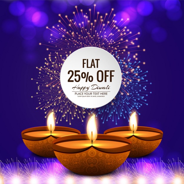 Sales diwali background with fireworks