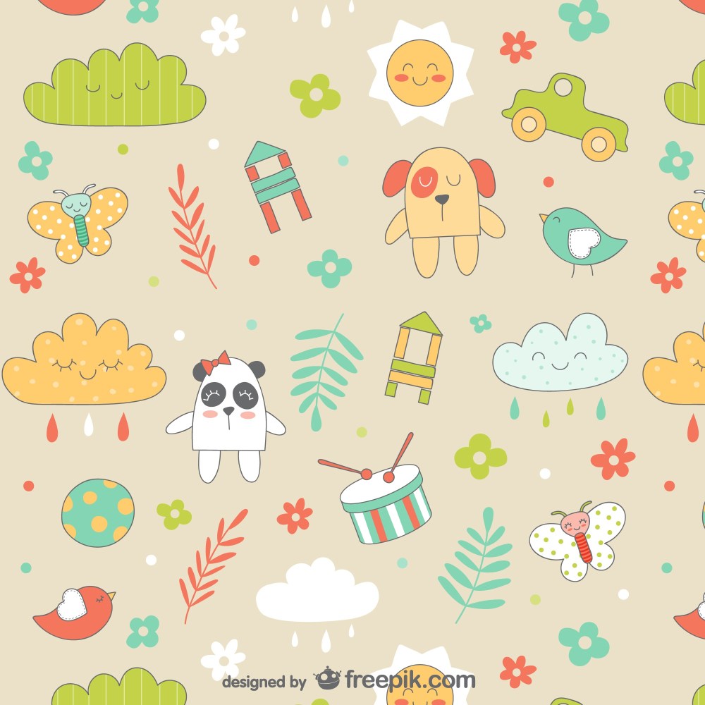 Seamless baby cartoons pattern