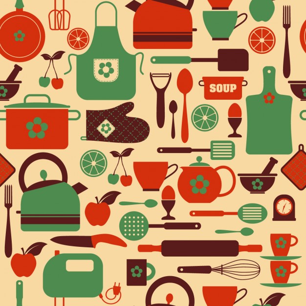 Seamless kitchen pattern